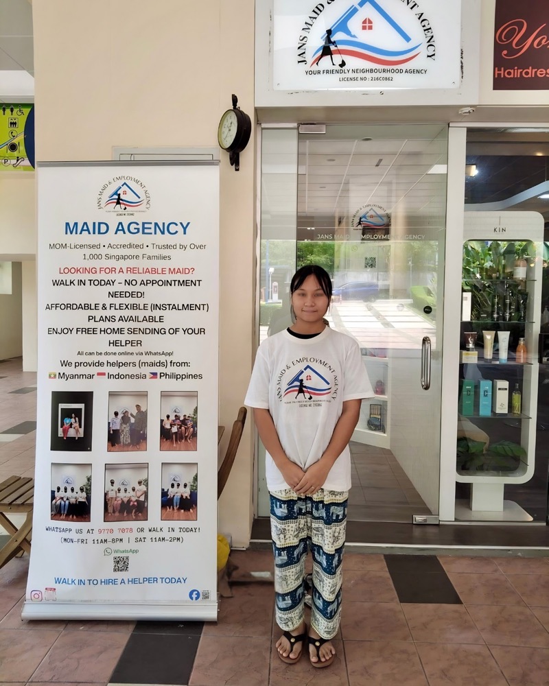 Myanmar domestic helper during placement preparation at Jans Maid & Employment Agency, photo 3