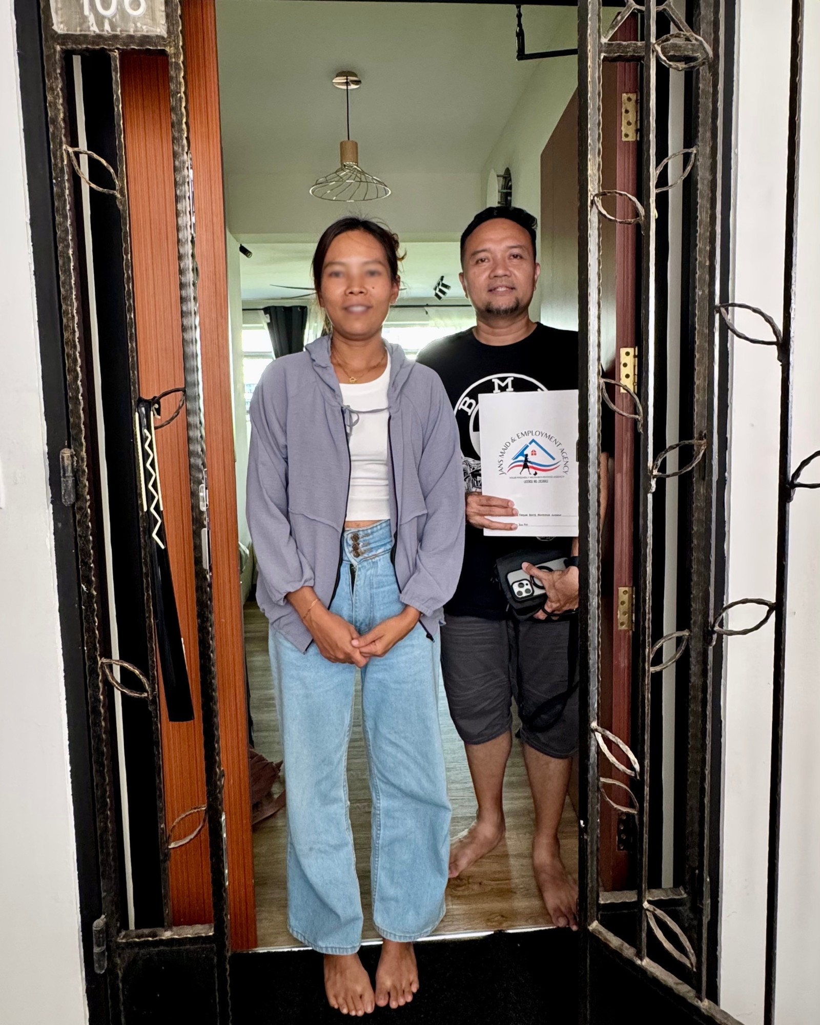 A doorstep home-sending moment supported by Jans Maid & Employment Agency in Woodlands